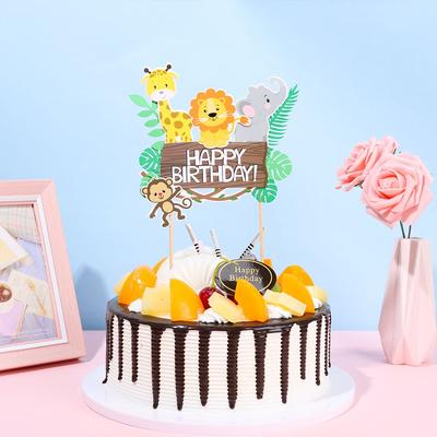 Birthday Baby Shower Cake Decoration Birthday Party Decor Cake Picks Jungle Animals Cake Toppers