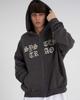 Tener Old System Embroidered Double-Fleece Zip-Up Hoodie Charcoal