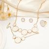 Jewelry niche design sense irregular round dripping oil white bracelet necklace stud earrings ring set