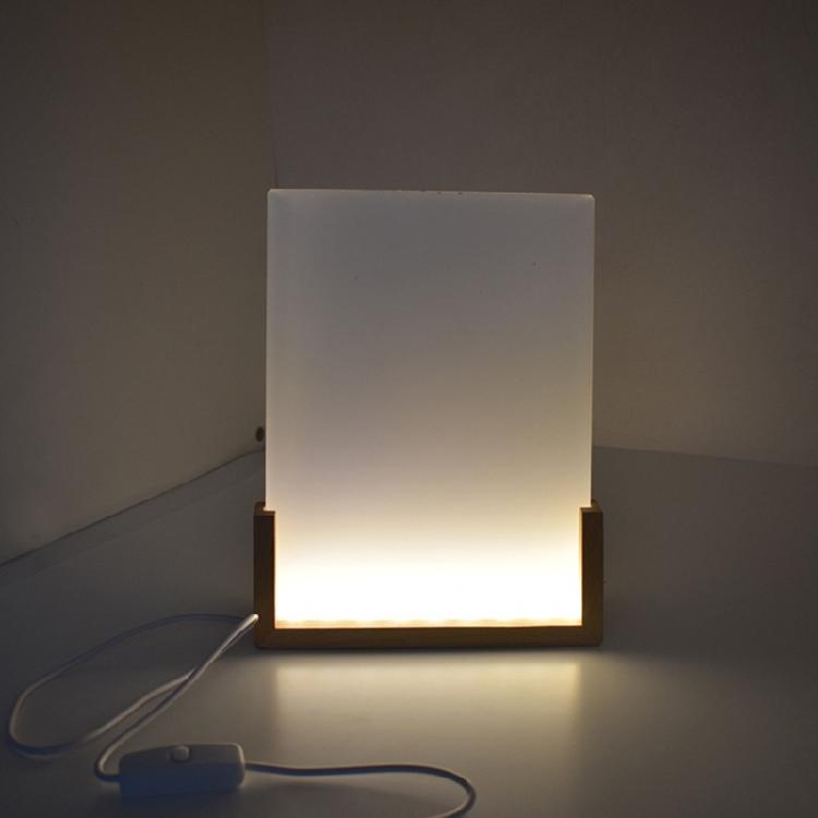 Clear Acrylic Display Picture Frame with LED Lighting Wood Base Heat Transfer Machines Sublimation Blank Photo Frame