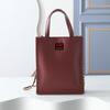 Minimalist Leather Tote Bag - Versatile Crossbody Shoulder Work Large Capacity