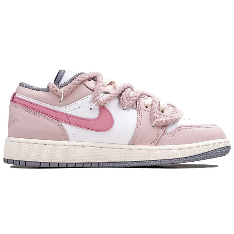 Jordan Air Jordan 1 Low Vintage Chaussures de Basketball GS Rose Clair 553560-053(Team27-AJ)