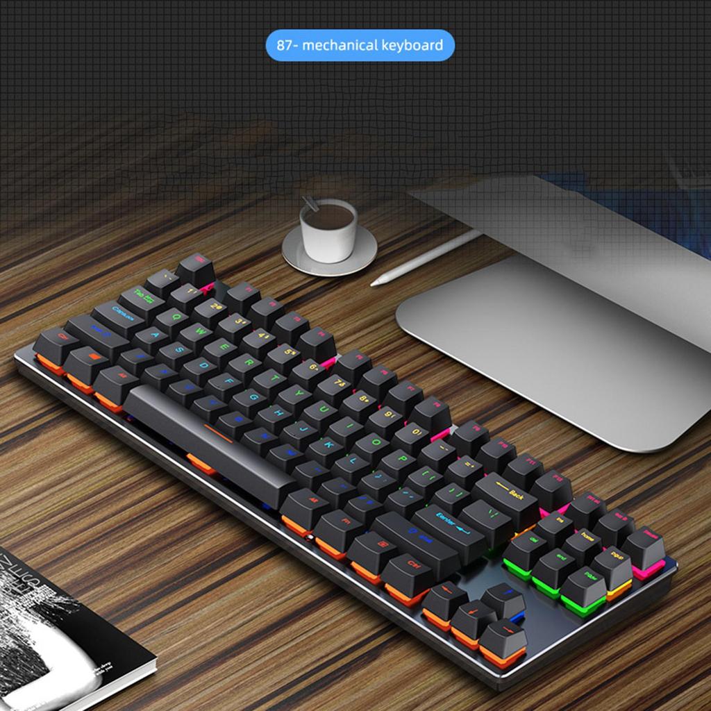 USB 87 Standard Keys Punk Gaming Keyboard for Windows Gamer
