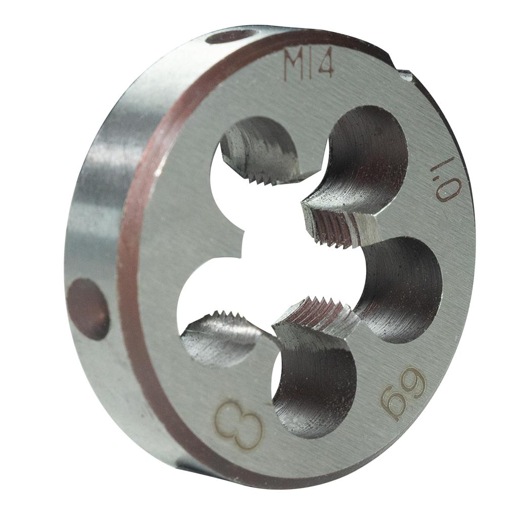 Tap and Die Set for Threads HSS Tap with Diameter Adjustment Function Round Die Set for Machining and Air Gun Parts Modification HFS(R) M14x1.0mm