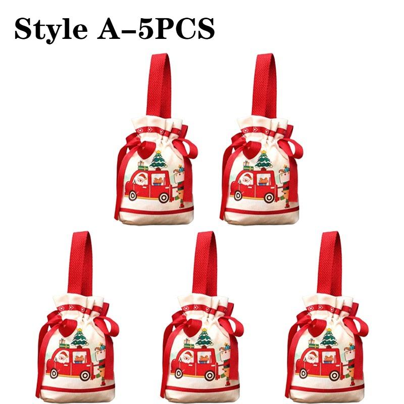 1-10PCS Christmas Gift Bags Christmas Eve Apple Bag Candy Bag Creative Little Gift Bag for Peaceful Fruit Packaging
