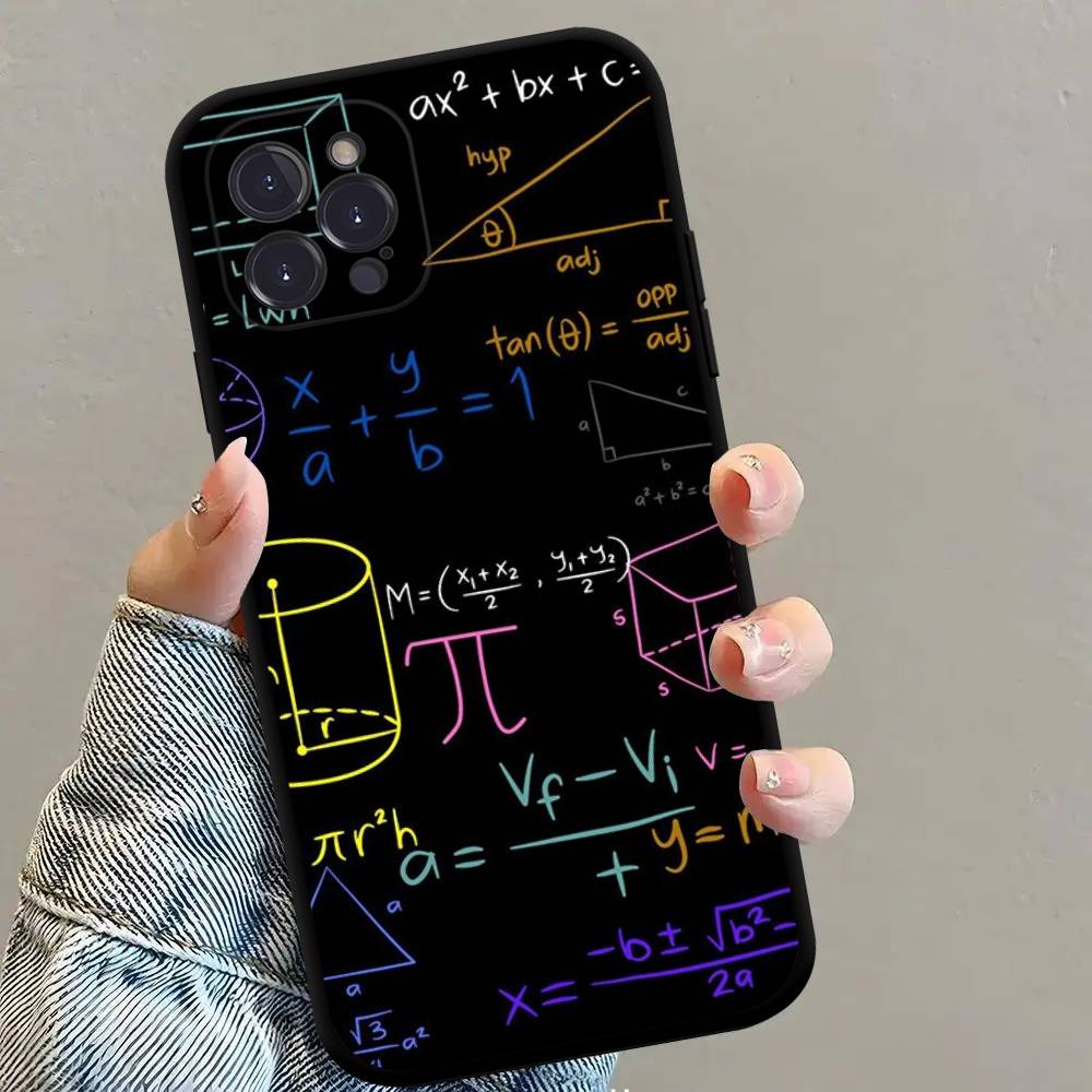 Physics Chemical Mathematics Anime Black Soft Silicone Phone Case For Iphone17 Air 16 15 14 13 12 11 Mini Pro Max Plus