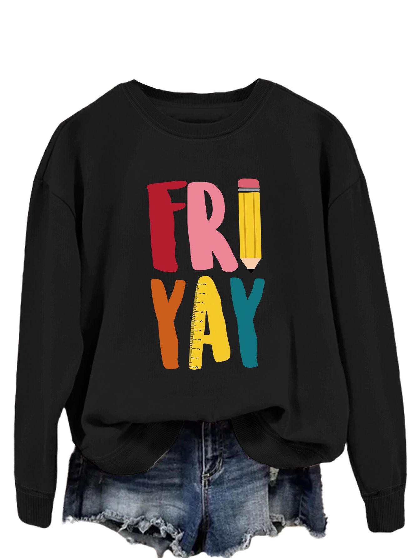 

Модный свободный женский свитшот с длинным рукавом Fri-Yay 2XL