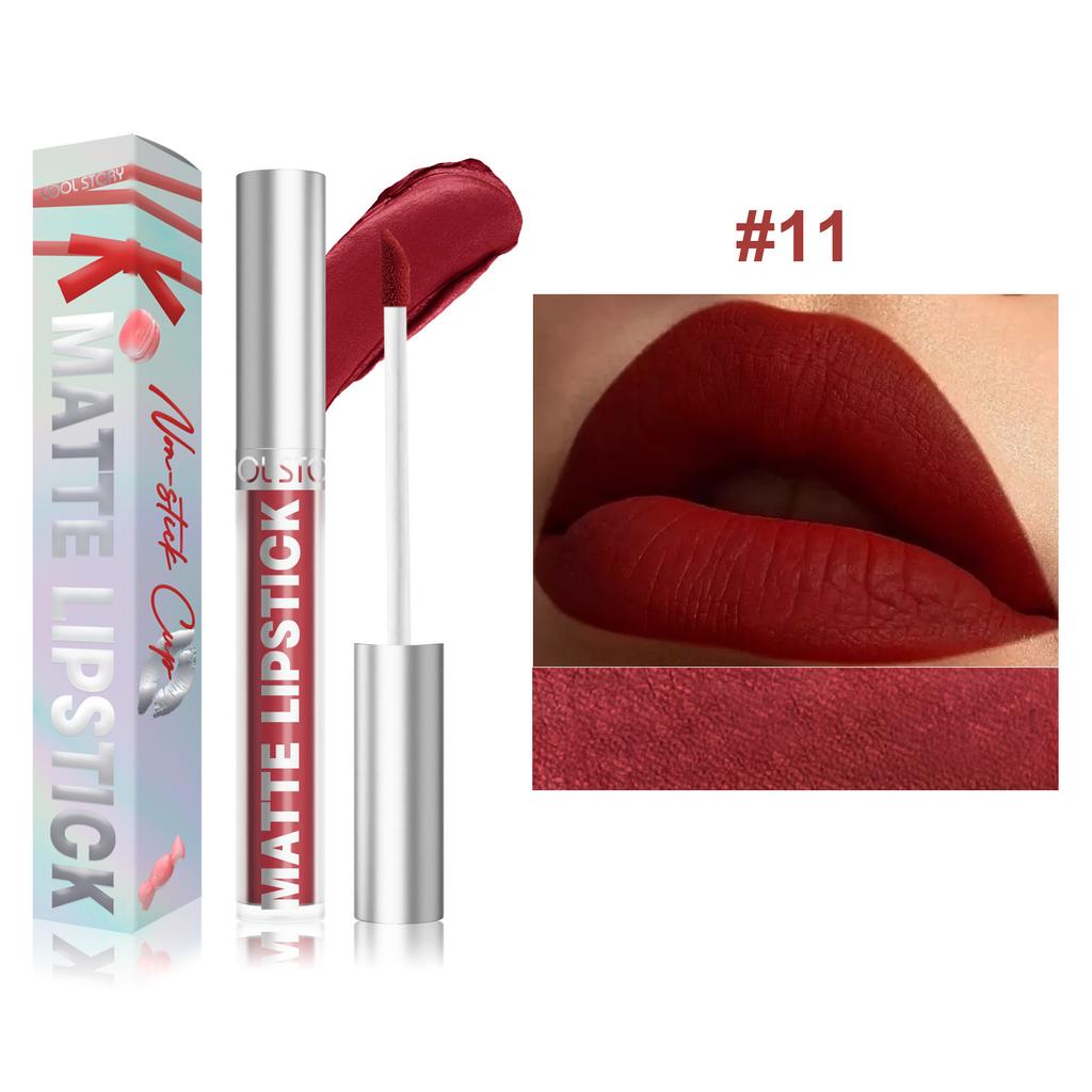 Non-stick Cup Matte Color-fixed Lip Glaze Velvet Matte Surface Not Easy To Decolorize Liquid Lipstick Sexy Long-lasting Color Waterproof Lip Gloss