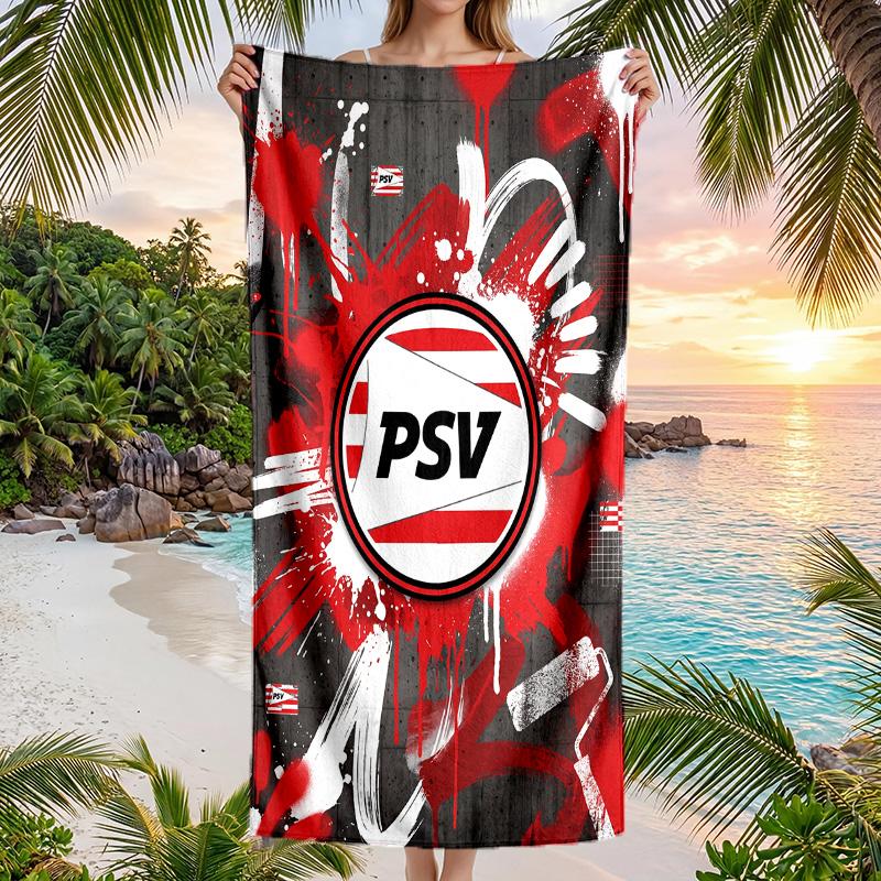 Telo da Spiaggia PSV Eindhoven FC Stampa Asciugatura Rapida Microfibra Assorbente Portatile da Viaggio Asciugamano da Nuoto