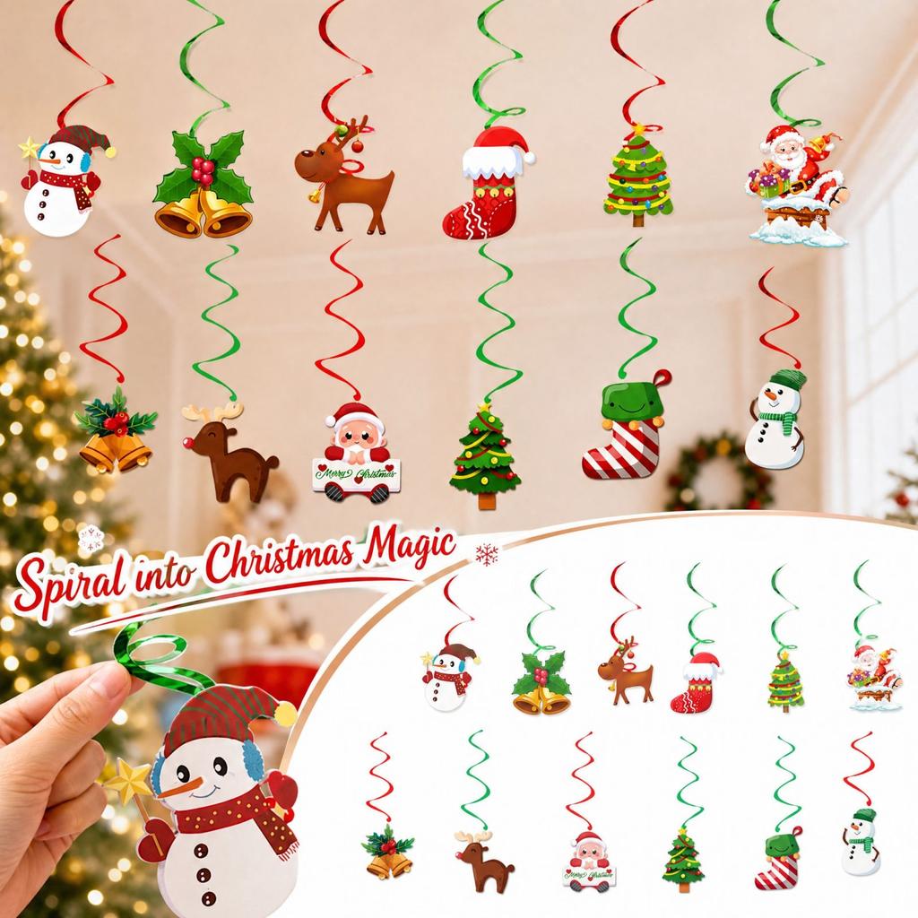 Christmas Hanging Ornaments with and Snowflake Party Decorations