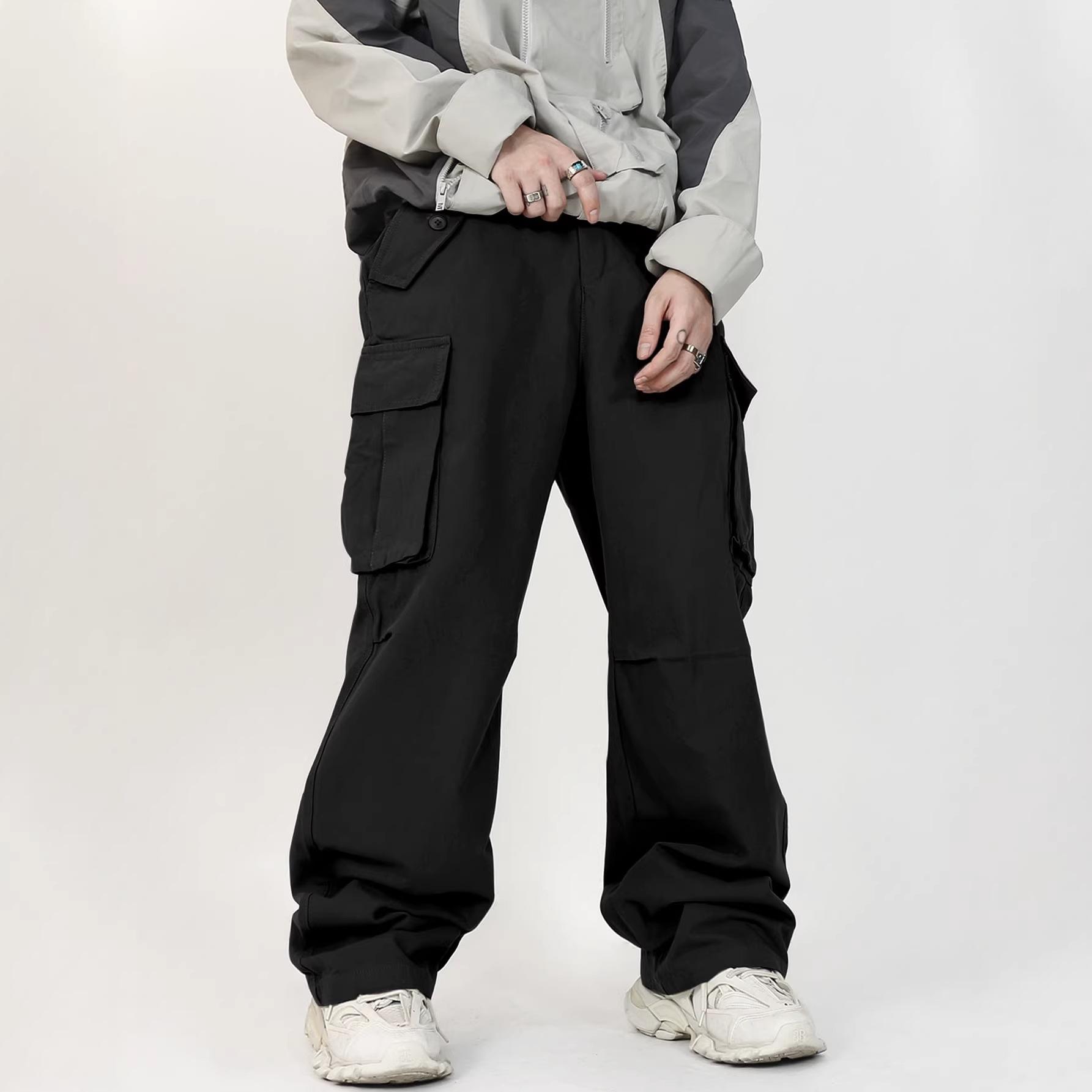 Men s Wide-Leg Cargo Pants 2026 Spring New Loose Casual Straight-Leg Pants S