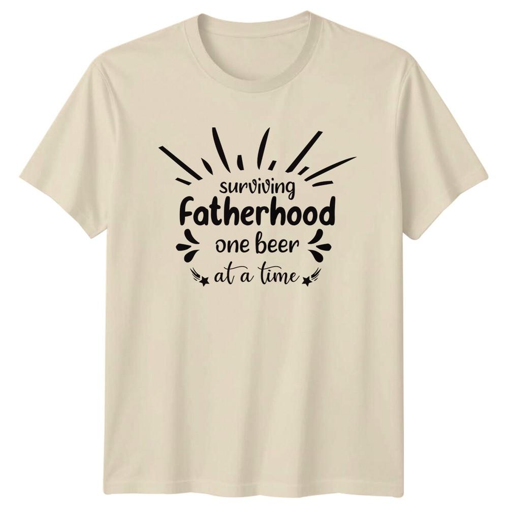 Surviving Fatherhood One Beer At A Time Funny Dad TShirt E