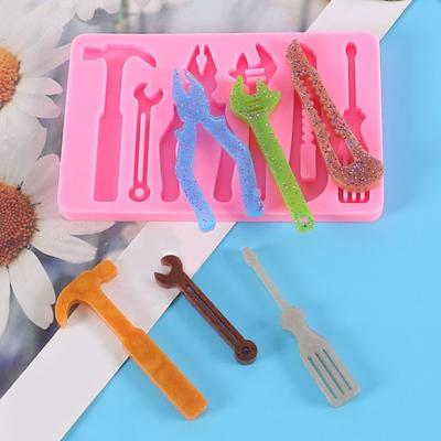 Fondant Mold Non-sticky Fast Demoulding DIY 3D Hammer Spanner Pliers Sugar Mold Kitchen Tools