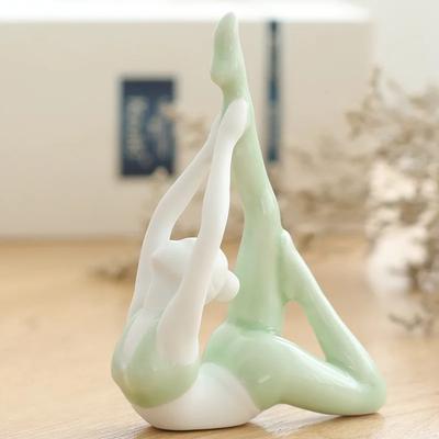 Jemná Porcelánová Gymnastka Miniatura Stolní Keramika Baletní Tanečnice Figurka Pozice Ozdoba Dekor Dárek Řemeslné Doplňky