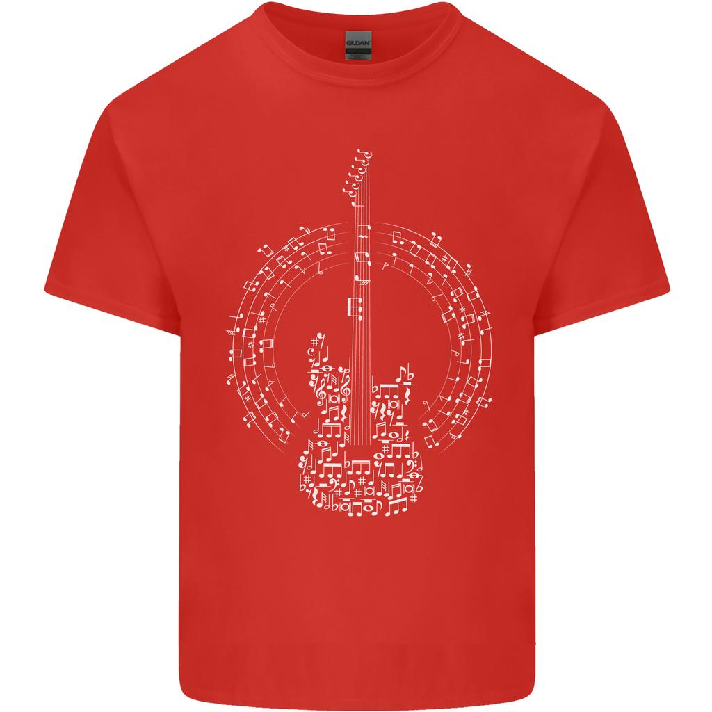 Gitarrennoten Elektrischer Gitarrist Spieler Rock Unisex Leichtes Baumwoll-T-Shirt