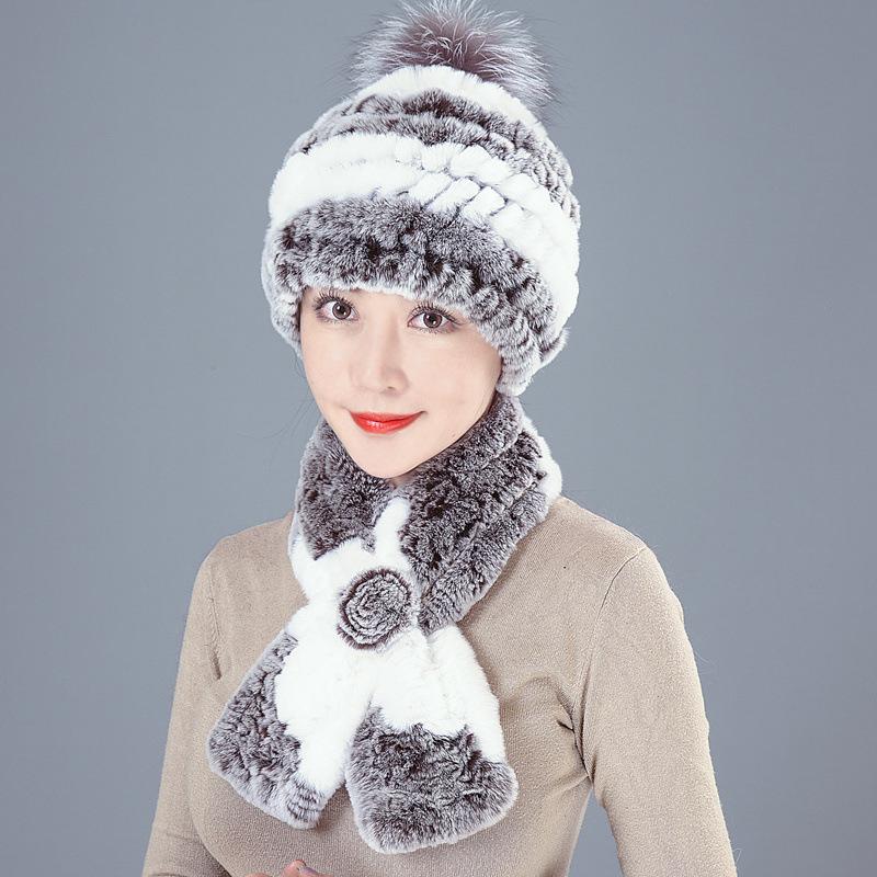 Old Man In Fur Rex Rabbit Hair Hat Ladies Autumn and Winter Mom Old Woman Warm Fox Hair Grandma Top Hat