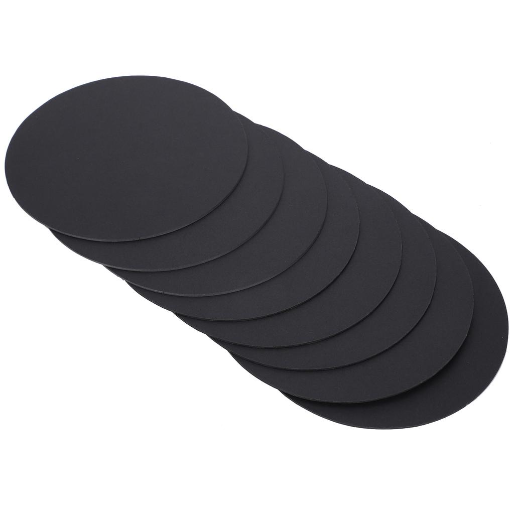 8Pcs Thicken Cardboard Hand Painted Round Black Craft Paperboard Education Office Supplies