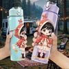 1PC Red Hood Little Girl Winter Style Pattern 750ml Color Plastic Sports Water Bottle Leakproof Flip Straw Lid Suitable for Sports Office Home Use