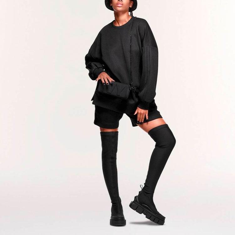 Adidas Originals X Ivy Park Unisex Mesh Round Neck Sweater FW23 Unisex Sweater Black IP7918