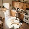 Laufendes Reh,Runder Teppich,Teppich für Wohnzimmer Schlafzimmer Sofa Spielzimmer Dekor,Rutschfeste Fußmatte