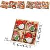 1 Set de Décorations de Noël Sigong Grid 12 Pièces Pendentif en Bois Bonhomme en Pain d'Épices Arbre de Noël Pendentif Poupée Couple Dessin Animé