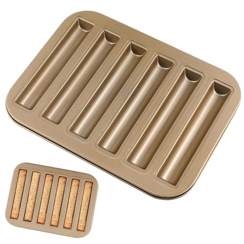 PAVIKE Financier Mold (8 Cavities) Cake Mold, Baking Cookie Mold, Kitchen Tool Accessory, Non-Stick Design, Cylindrical Cake Mold, Suitable for Making