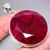 Rubin(Simuliert) Edelstein Handgefertigt 925 Sterlingsilber Schmuck Anhänger 2,17" AH-915