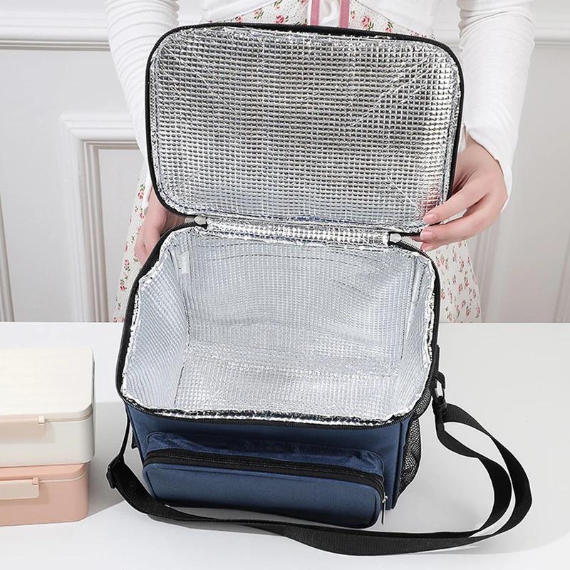 Outdoor Camping Lunch Bag Large Capacity Portable Picnic Bag Ice Pack Food Thermal Box Durable Waterproof  Adjustable Shoulder Strap Insulated Case