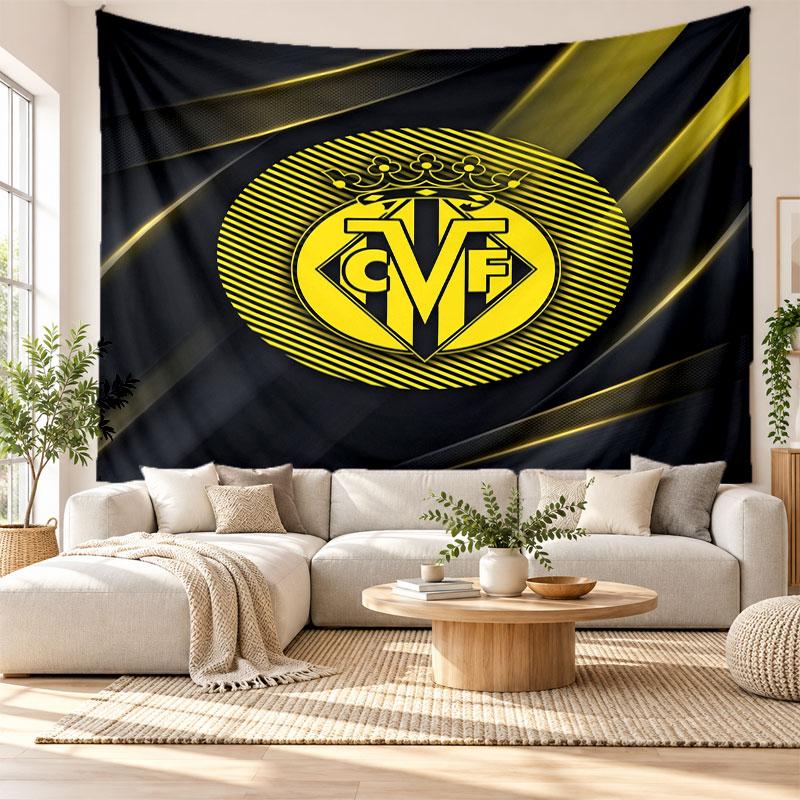 Villarreal FC Wall Tapestry, Soft Fabric Wall Hanging, Decorative Backdrop For Bedroom Home Wall Art