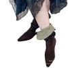 Large Size Pointed Western Cowboy Boots Niche Oblique Neckline Buckle Medium Boots 2025 New Two-wear Stacking Boots