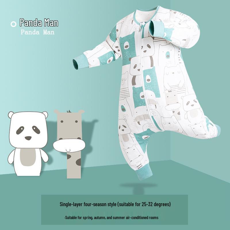 

IDBABY Хлопковый спальный мешок для малышей с раздельными ножками – Всесезонный, противовздрагивающий, противопинающийся дизайн для весны и осени. M (Recommended Height 80-95CM)