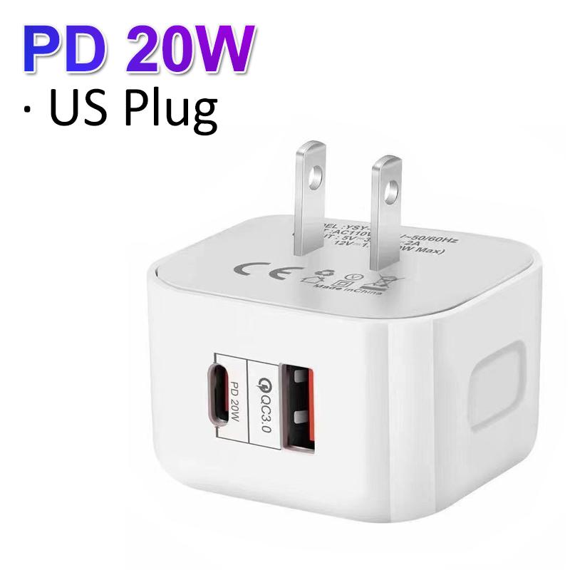 Încărcător USB C PD 20W Încărcare Rapidă Încărcător Quick Charge 3.0 pentru Mufă UE UK SUA Adaptor Tip C pentru iPhone 15 Xiaomi Samsung