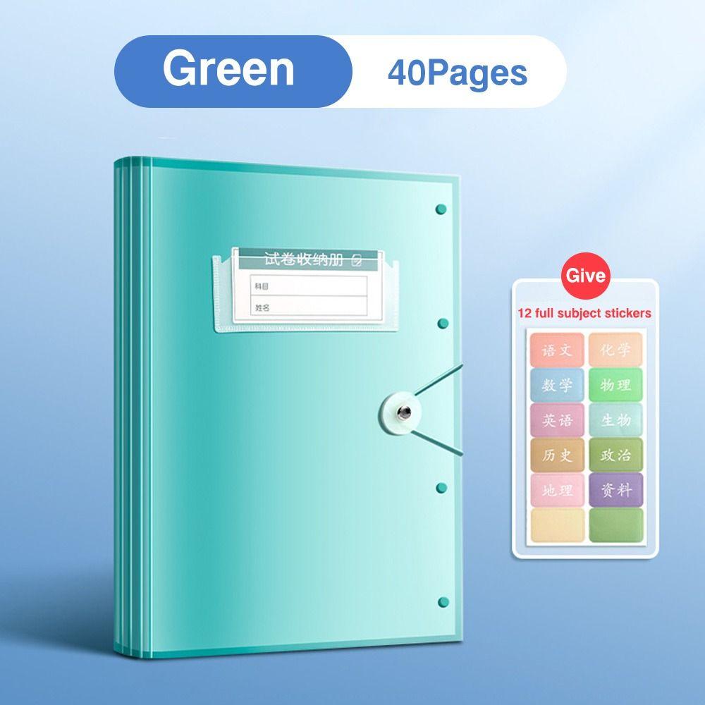 30/40/60Pages A3 File Folder Large Capacity Storage Booklet Classification Folder Gift
