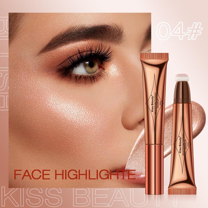 Kissbeauty Multifunctional Makeup Pen Liquid Blush Highlight Pearlescent Grooming Pen Fine Glitter Naturally Brightens Face