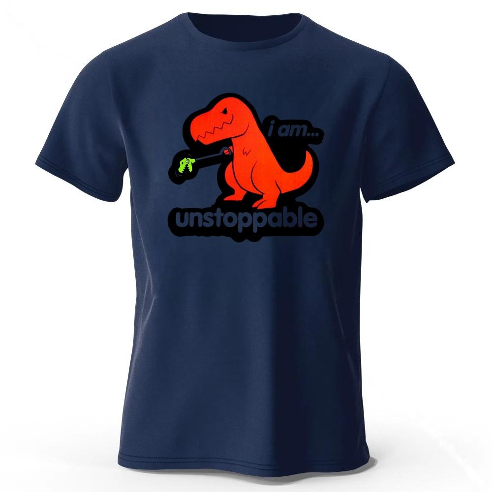 New Fun and Bizarre Tyrannosaurus Rex Pure Cotton Tshirt for MenWomen Loose Large Breathable Sports Short Sleeves Trendy Style