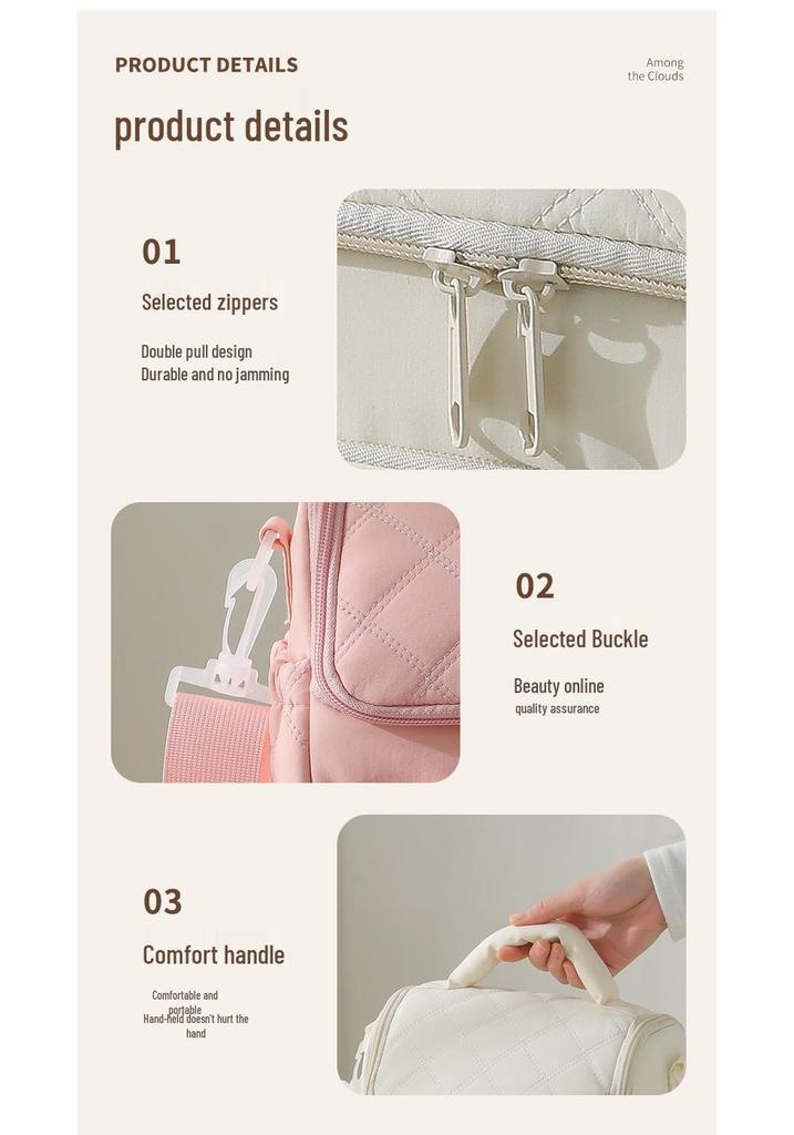 Borsa termica per il pranzo alla moda in nylon trapuntato - Portapranzo impermeabile per impiegati