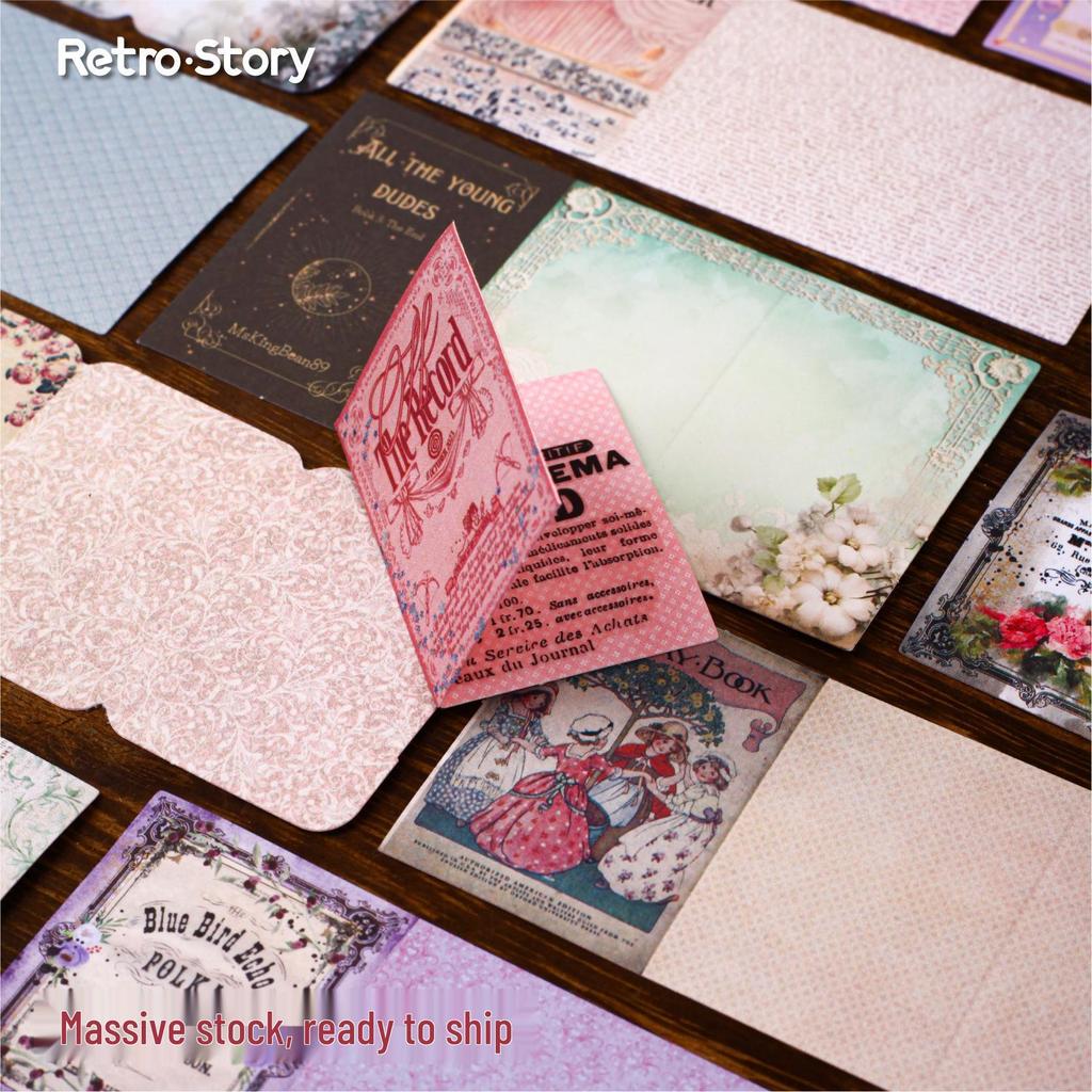 RetroStory Sticker-Kollektion: Vintage Hintergründe & Handgeschriebene Collage für Journale