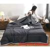 Color Solid Waterwashed Cotton Thin Summer Blanket For Home Children And