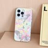 Krásný gradientní barevný stříbrný motýl kryt pro iPhone 11 12 13 14 15 Pro Max módní nárazuvzdorný silikonový nárazník IMD Funda