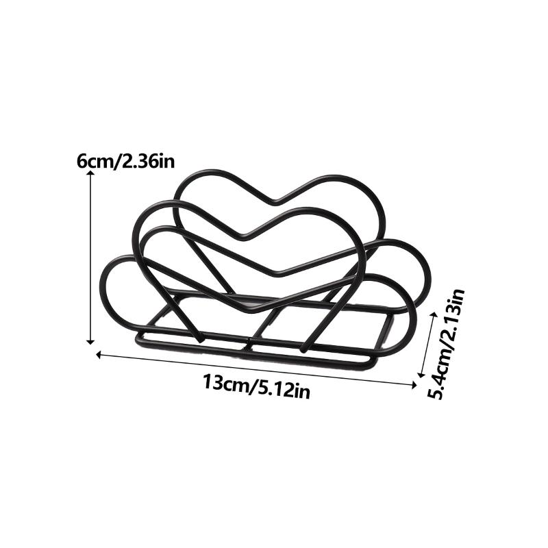 1Pcs Elegant Iron For Heart-Shaped/Round Napkin Holder Stylish Kitchen Dining Tabletop Accessory Ideal For Home And Restaurant