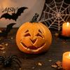 Portable Pumpkin Ornament Halloween Creepy Light, Jack-O-Lantern Decoration, Scary Atmosphere Light Hollow Lamp for Indoor Outdoor Holiday Parties