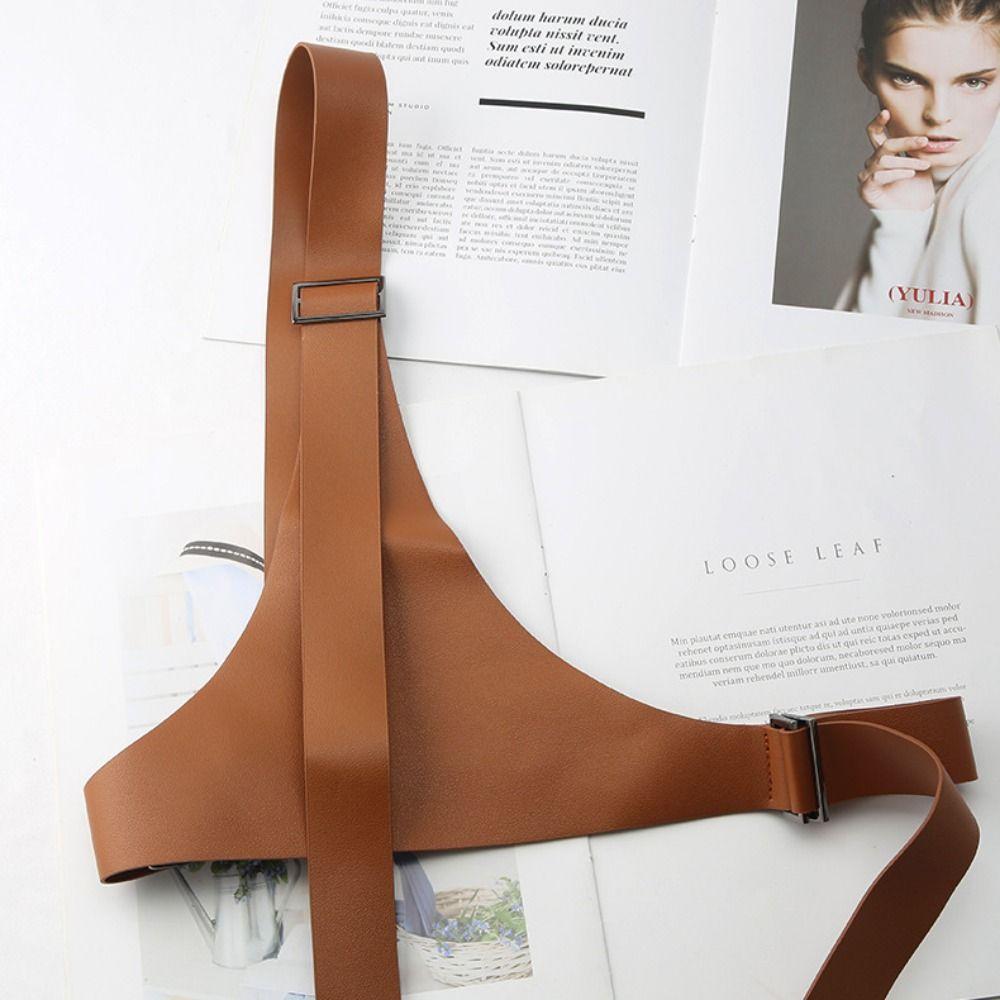 Punk Women Waist Harness PU Leather Body Suspender Fashion One-shoulder Strap Belt  Dress Suit