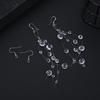 Minimalist Dewdrop Necklace & Ice-Transparent Earrings Set: Crystal Bead Clavicle Chain Jewelry.
