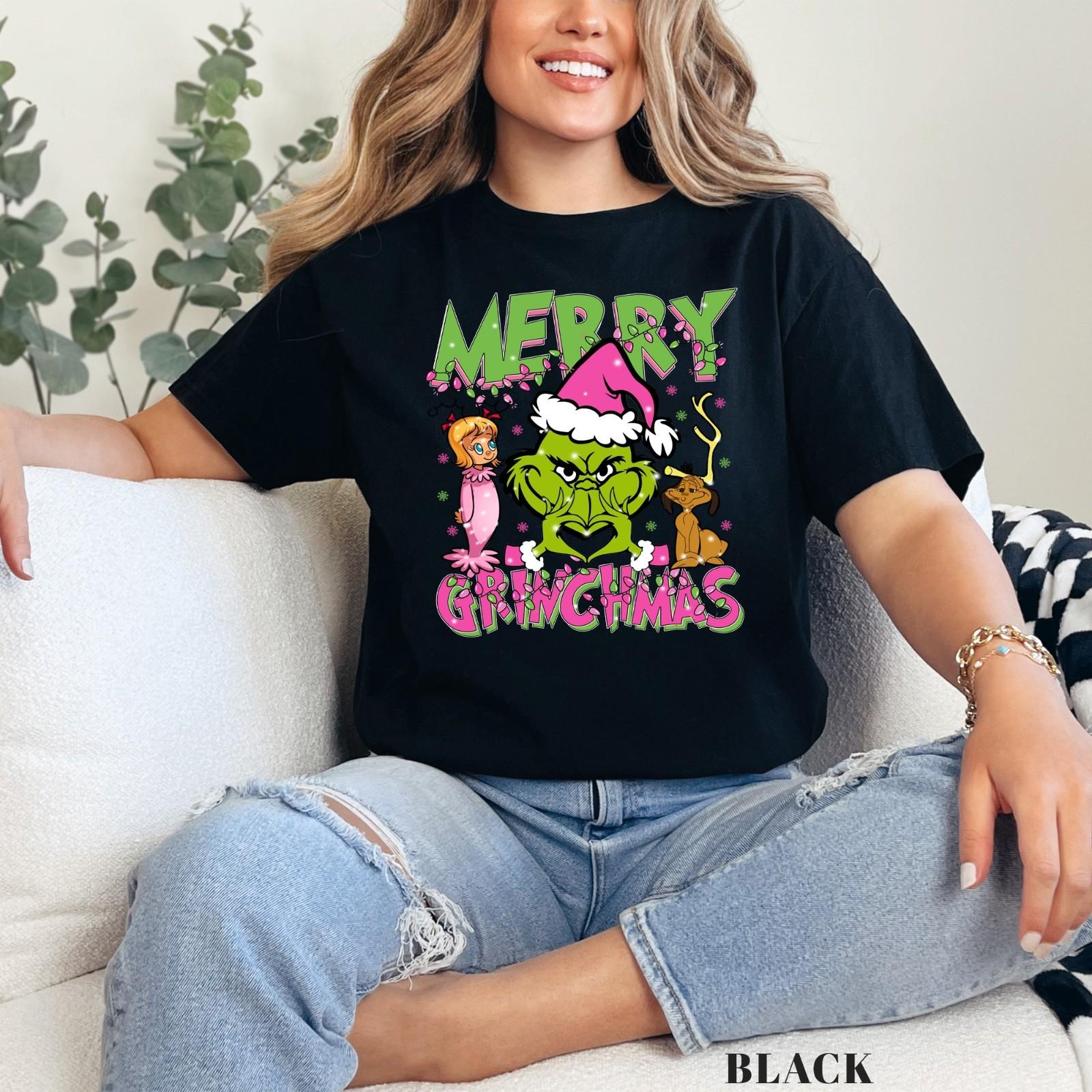 Рубашка Merry Grinchmas, Рождественская рубашка Гринча, Семейная рождественская рубашка, 202251 S