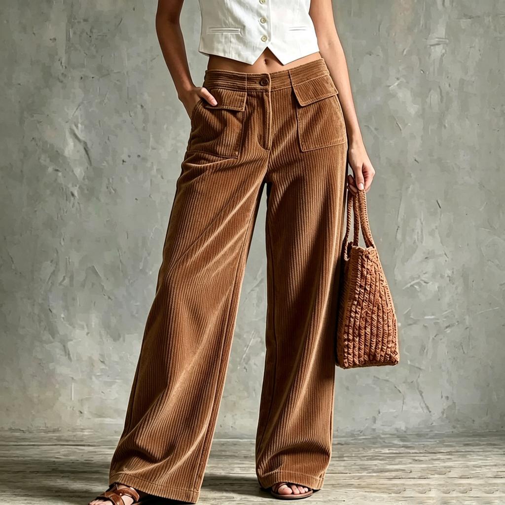 Women's Casual Loose Fit Wide Leg Pants Color Trousers for Everyday Wear