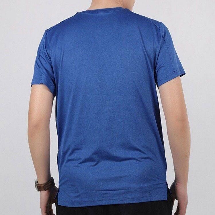 Nike T Shirts Men's Blue Crew Neck Moderate Straight Fit DD1622-451