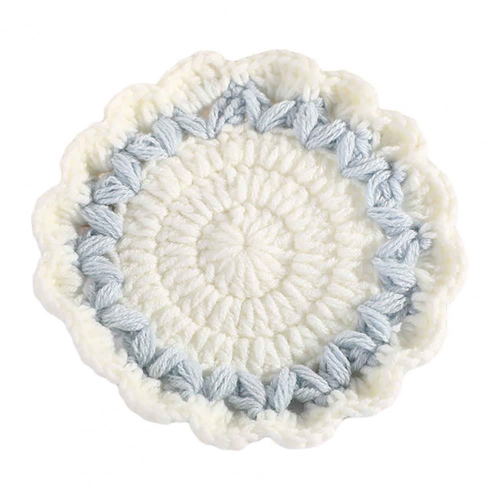 Table Coaster Wave Lace Handmade Crochet Floral Coasters Knitted Colorful Woolen Yard Cup Mat  Tea Coffee Dining Table Mat