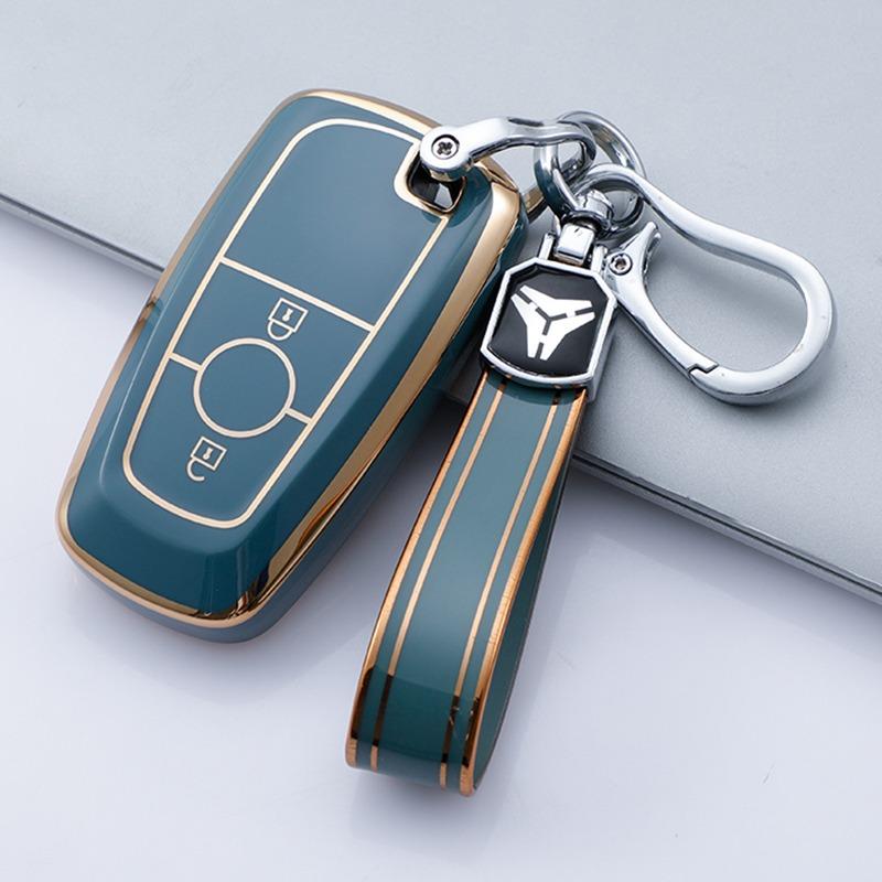 Tpu Car Key Case Cover Shell Fob For Ford Edge Fusion Mustang Explorer F150 F250 F350 Ecosport Protector Car Key Holder Keychain