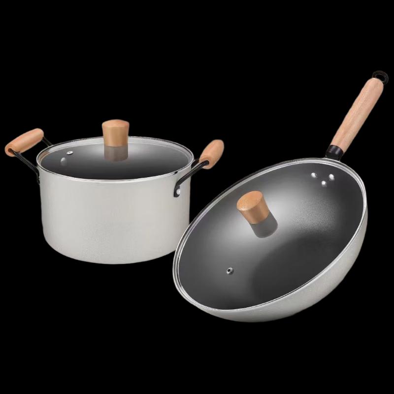 Wu Tuo Nordic White 2-Piece Cookware Set