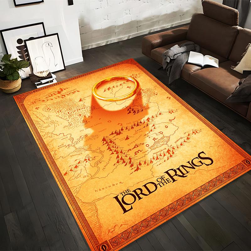 

Lord of the Rings Map Carpet, Orange Fantasy Design, Living Room Decor Suitable for use as an anti-slip for living room bedroom sofas 40x60cm( 15x23in )